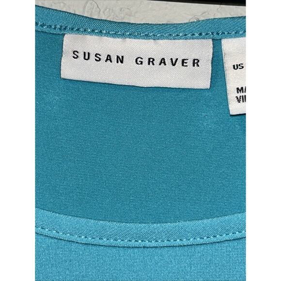 Susan Graver Women's XL Turquoise Liquid Knit Tank Top Career Athleisure - Picture 7 of 9